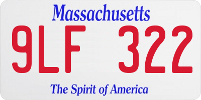 MA license plate 9LF322