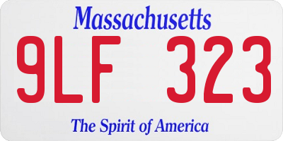 MA license plate 9LF323