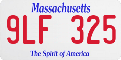 MA license plate 9LF325