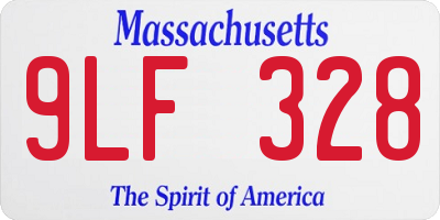 MA license plate 9LF328