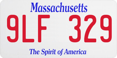 MA license plate 9LF329