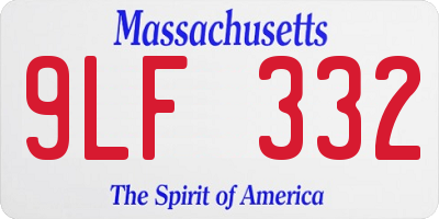 MA license plate 9LF332
