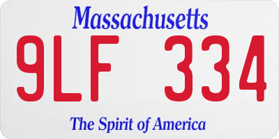 MA license plate 9LF334