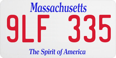 MA license plate 9LF335