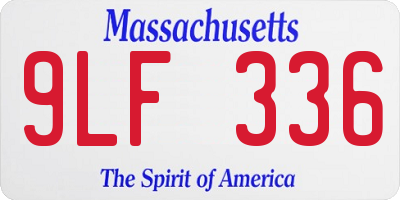 MA license plate 9LF336