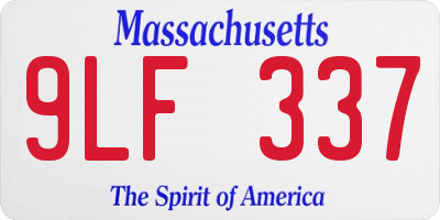 MA license plate 9LF337