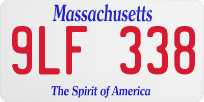 MA license plate 9LF338