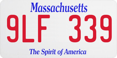 MA license plate 9LF339