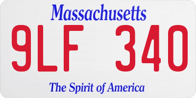 MA license plate 9LF340