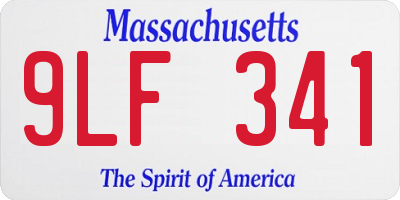 MA license plate 9LF341