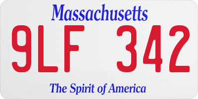 MA license plate 9LF342