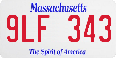 MA license plate 9LF343