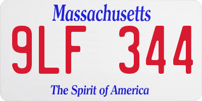 MA license plate 9LF344