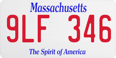 MA license plate 9LF346