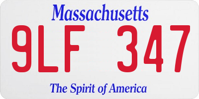 MA license plate 9LF347