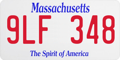 MA license plate 9LF348