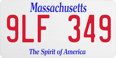 MA license plate 9LF349