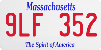 MA license plate 9LF352