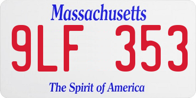 MA license plate 9LF353
