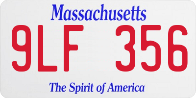 MA license plate 9LF356