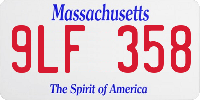 MA license plate 9LF358