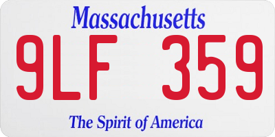 MA license plate 9LF359