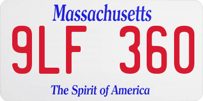 MA license plate 9LF360