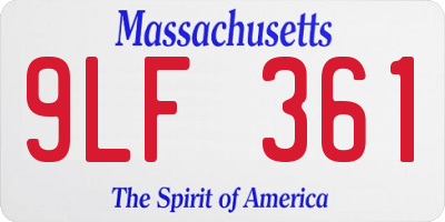 MA license plate 9LF361