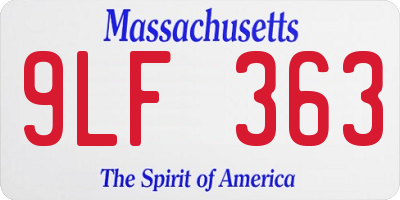 MA license plate 9LF363