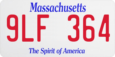 MA license plate 9LF364