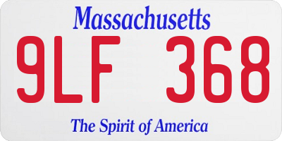 MA license plate 9LF368