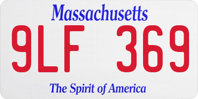 MA license plate 9LF369