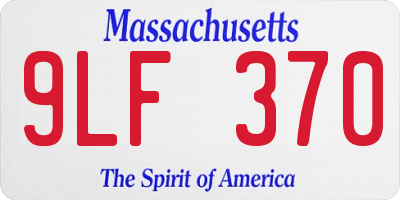 MA license plate 9LF370