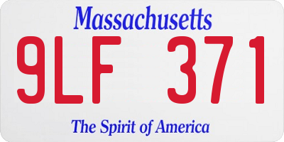 MA license plate 9LF371