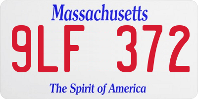 MA license plate 9LF372