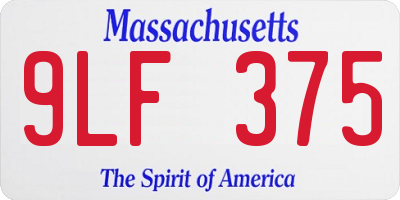 MA license plate 9LF375