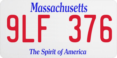 MA license plate 9LF376