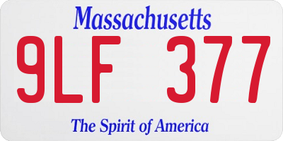 MA license plate 9LF377