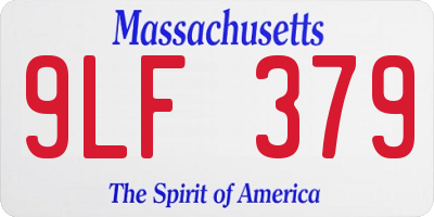 MA license plate 9LF379