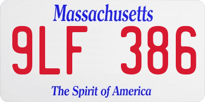 MA license plate 9LF386