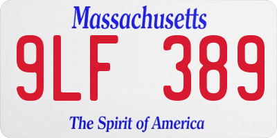 MA license plate 9LF389