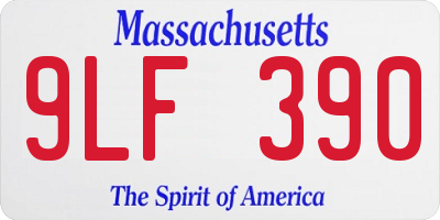 MA license plate 9LF390