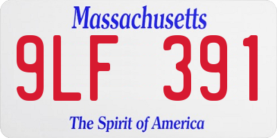 MA license plate 9LF391