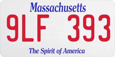MA license plate 9LF393