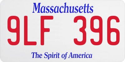 MA license plate 9LF396