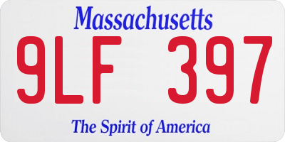MA license plate 9LF397