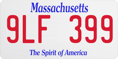 MA license plate 9LF399