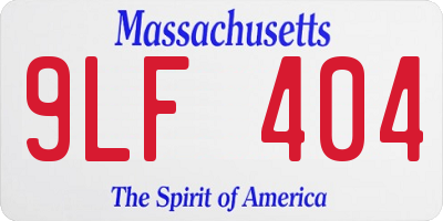 MA license plate 9LF404