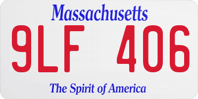 MA license plate 9LF406