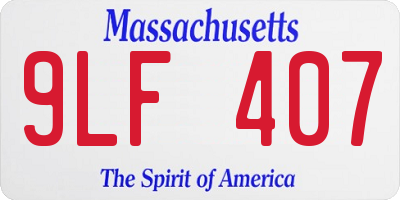 MA license plate 9LF407